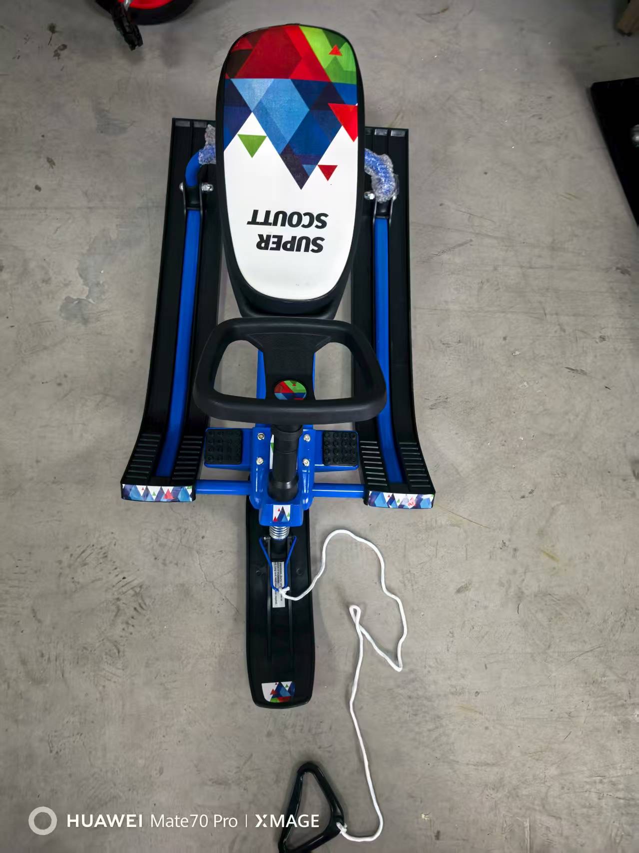 Шейна чук и гек много дебела кожена седалка синя